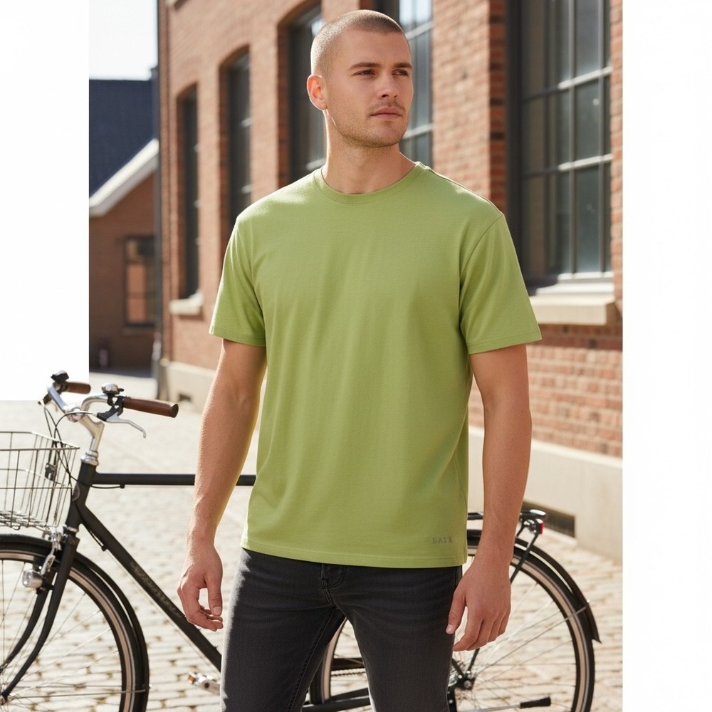 Lululemon Mens 5 Year Basic Tee Lime Green Short Sleeve Crew Neck T-Shirt Size M